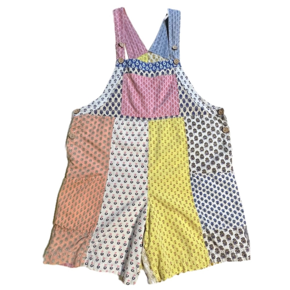 Sacred Threads Patchwork Shorts Overalls Bins Sho… - image 2